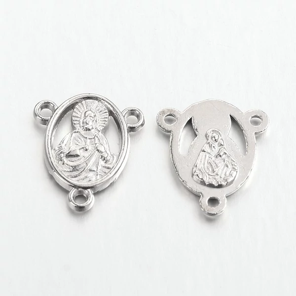 2db Antikolt ezüst színű rózsafűzér medál/kapcsolóelem