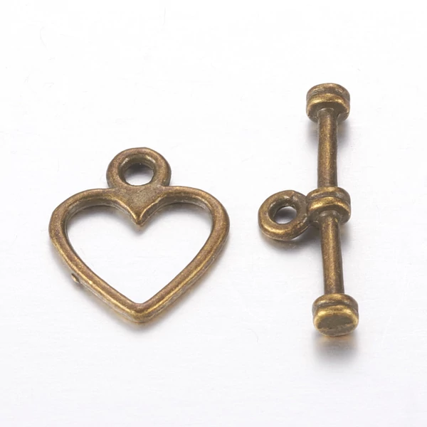 Antikolt bronz színű szív alakú T-kapocs Antikolt bronz színű szív alakú T-kapocs