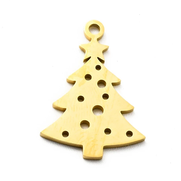 Nemesacél arany színű karácsonyfa fityegő