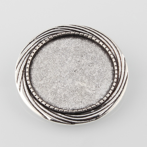 Antikolt ezüst színű kitűzőalap (30mm)