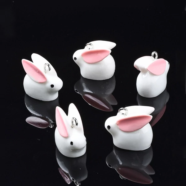Műgyanta nyuszi medál  (16x19x11mm) /2db
