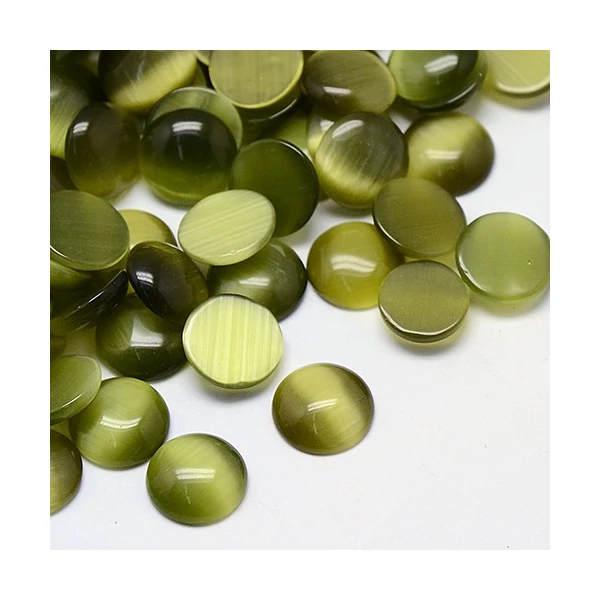Oliva zöld macskaszem kaboson (10mm)