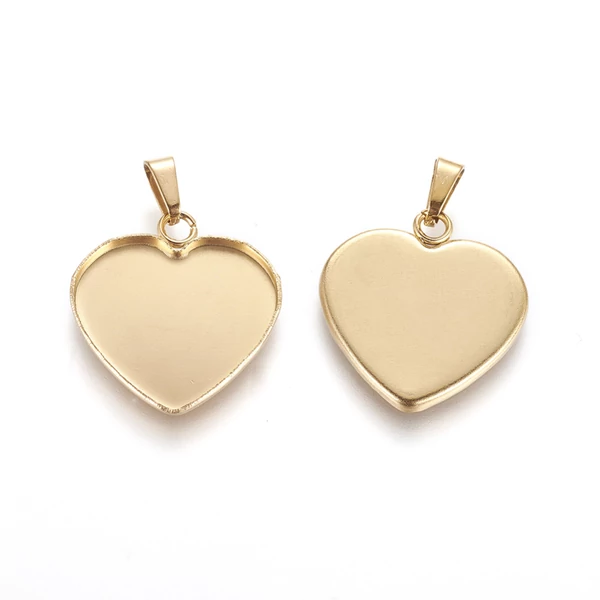 Nemesacél arany színű szív medálalap medáltartóval (19x16,5mm) Nemesacél arany színű szív medálalap medáltartóval (19x16,5mm)