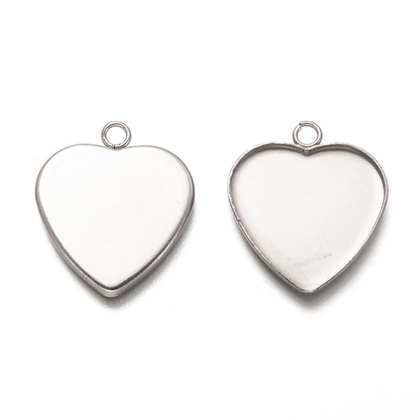 Nemesacél szív medálalap (19x20mm) Nemesacél szív medálalap (19x20mm)