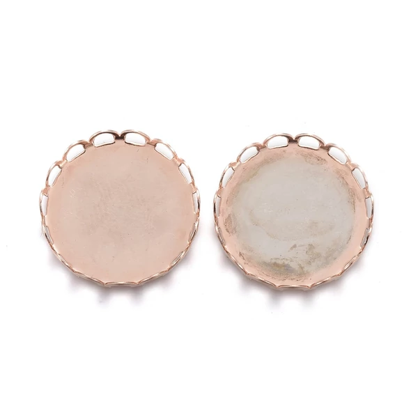 Nemesacél rozé arany színű csipkés medálalap (18mm) Nemesacél rozé arany színű csipkés medálalap (18mm)