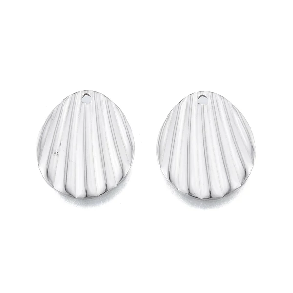 Nemesacél ovális fityegő  (21.5x18x1mm)