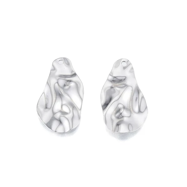 Nemesacél rög formájú fityegő (30x17x1mm)