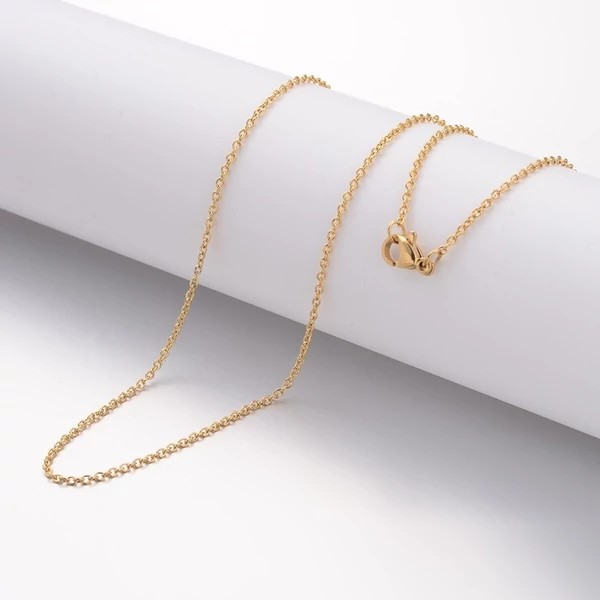 Arany színű Nemesacél nyaklánc 18K arany bevonattal (50cm)