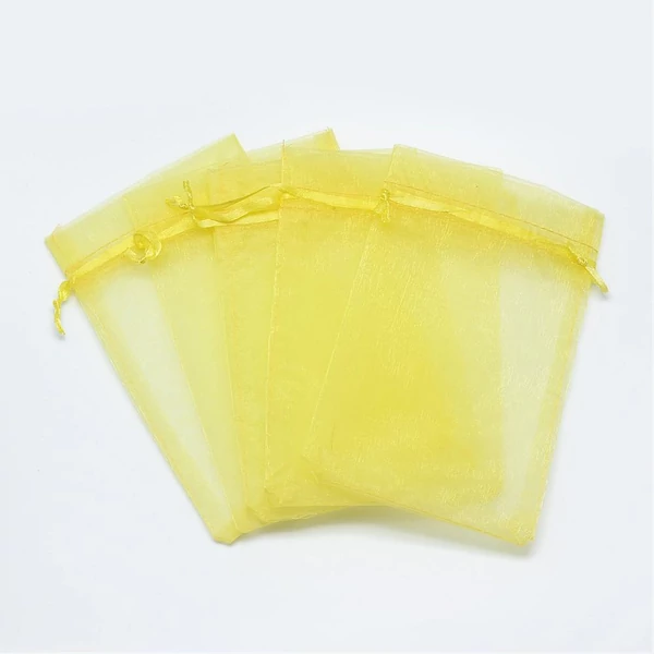 Sárga organza tasak (23x17cm)