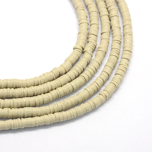 Vajszín polimer lapított gyöngy (8mm/190db)