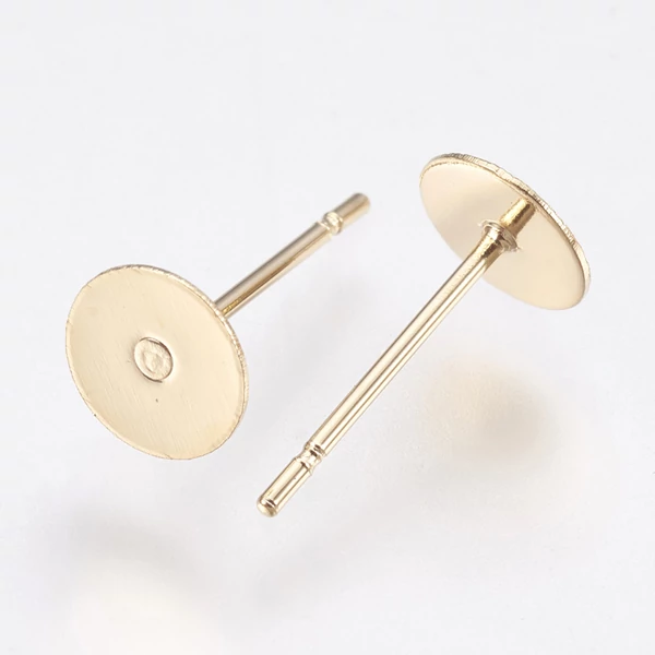 1pár arany színű nemesacél bedugós fülbevalóalap (6mm) 1pár arany színű nemesacél bedugós fülbevalóalap (6mm)