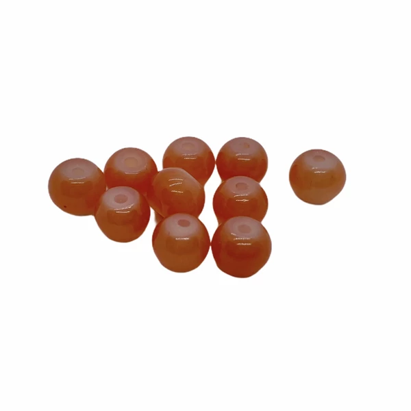 10db műanyag narancssárga gyöngy (6mm)