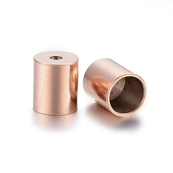 2db Nemesacél rozé arany színű végzáró (8x7mm)