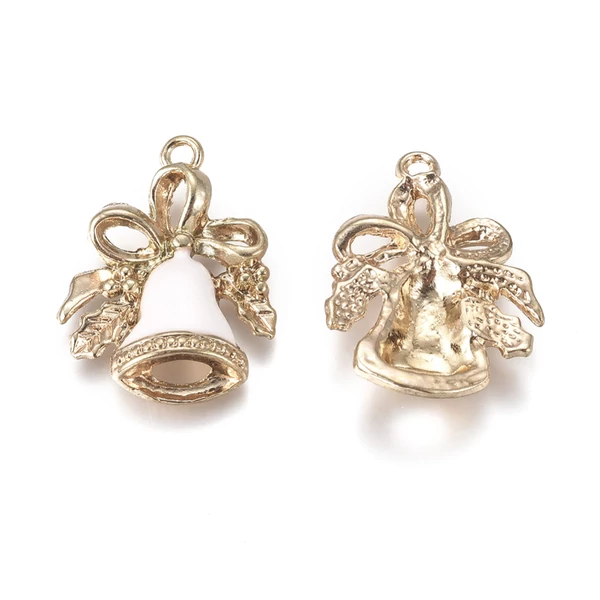 Fehér-arany csengettyű zománcozott fityegő