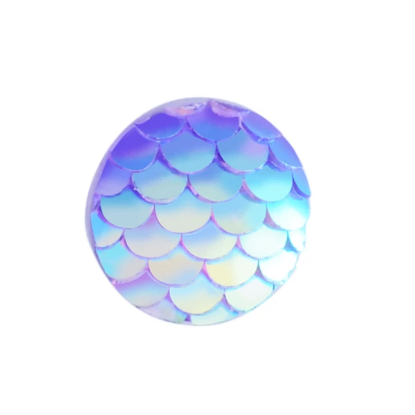 Lila színű pikkely mintás műgyanta kabochon (12mm) /4db Lila színű pikkely mintás műgyanta kabochon (12mm) /4db