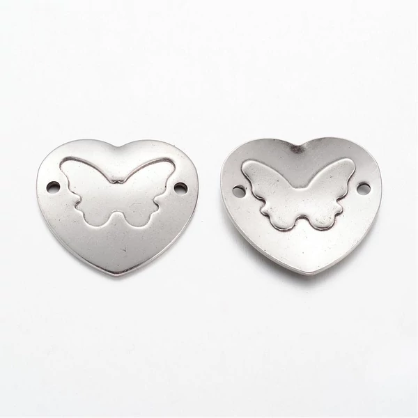 Nemesacél kerek lepke mintás kapcsolóelem Nemesacél kerek lepke mintás kapcsolóelem