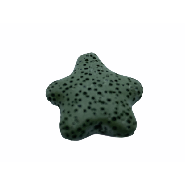 Olivazöld lávakő csillag alakú átfúrt medál (25mm)