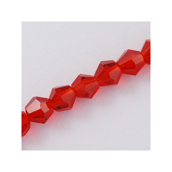 10db Piros bicone üveggyöngy (6mm)