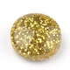 Arany színű glitteres műgyanta kabochon (14mm) /50db