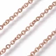Rozé arany színű nemesacél keresztezett szemű ékszerlánc (2x2,5mm) /5 méter