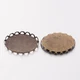 Antikolt bronz színű csipkés medálalap (18x25mm)