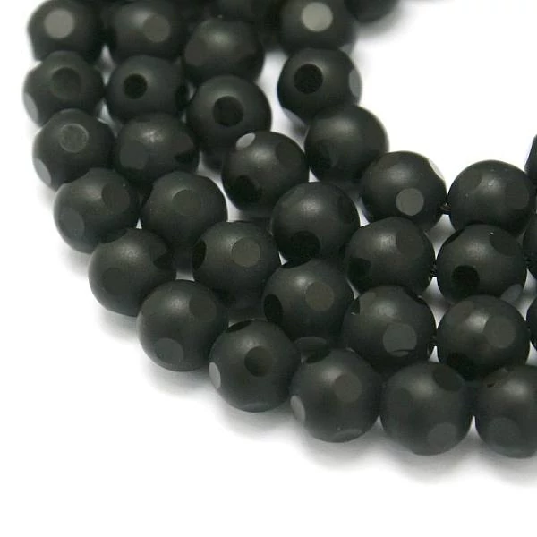 Csiszolt ónix ásványgyöngy (8mm)/10db