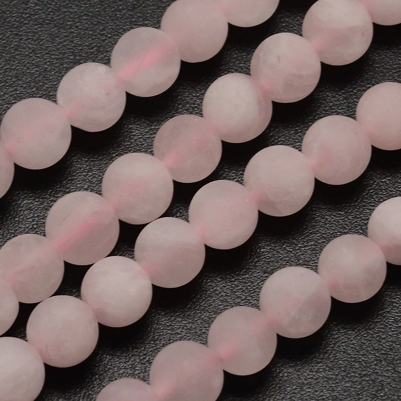 Matt rózsakvarc ásványgyöngy (8mm)/10db