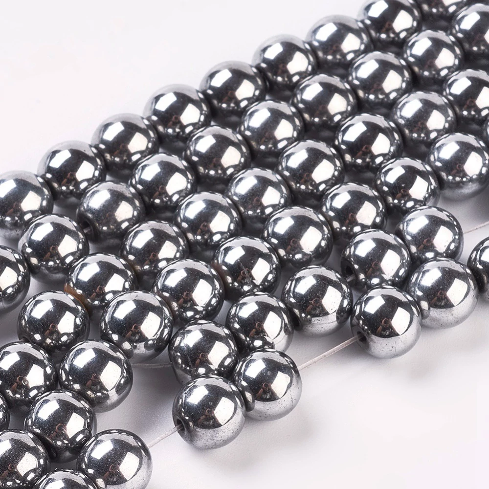 Szintetikus Hematit gyöngy (8mm)/10db