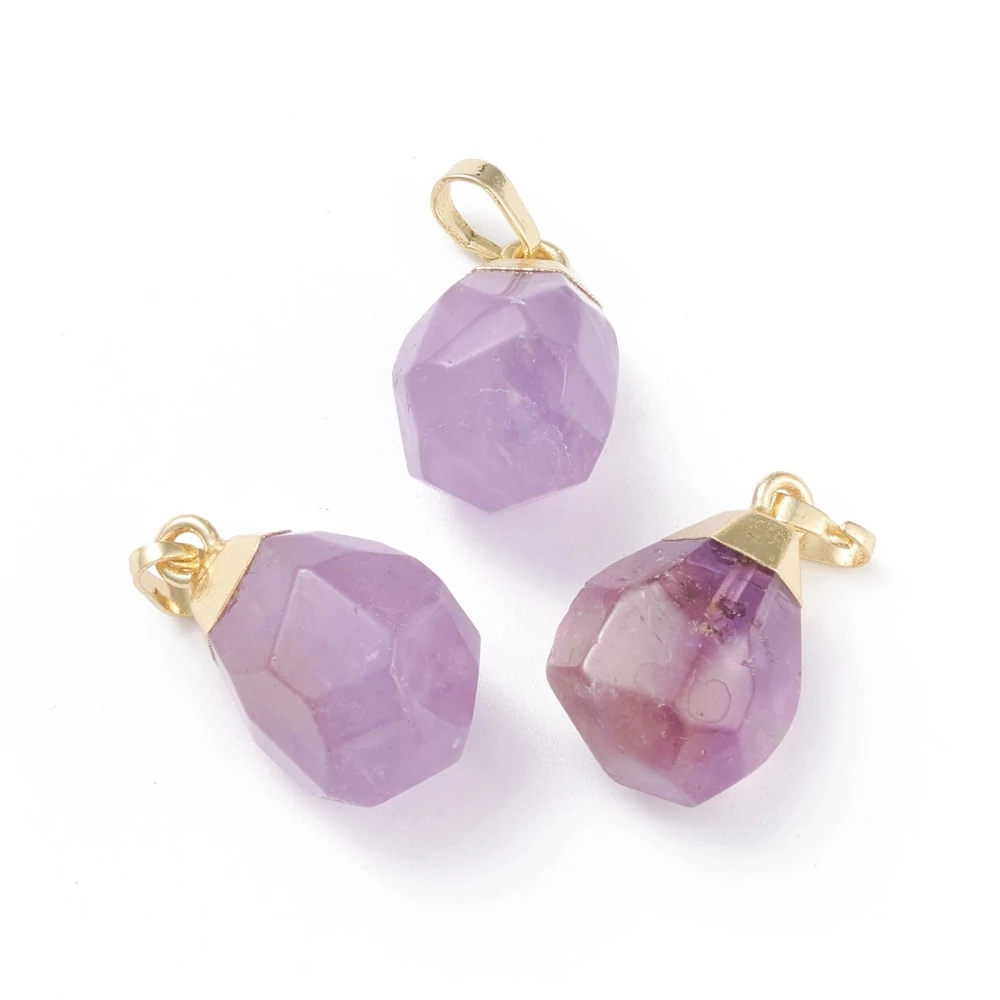 Ametiszt csepp ásványmedál (20x13mm)