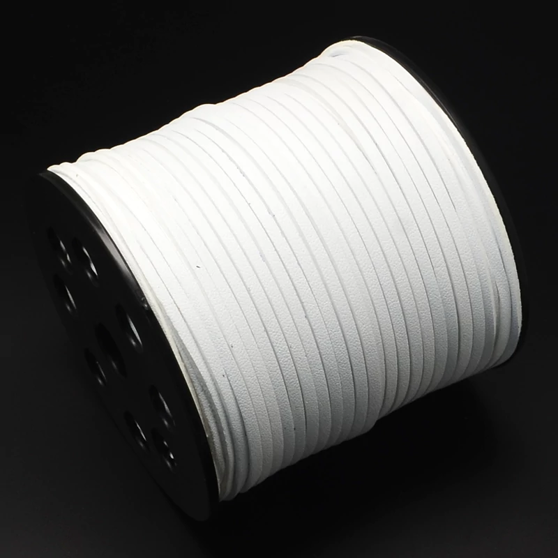 Fehér színű hasított bőrszál (2.7x1.4mm) /1méter