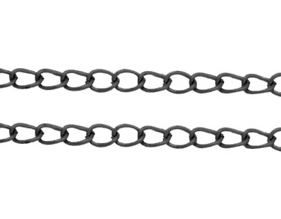 Fekete színű csavart lánc (6x4mm)