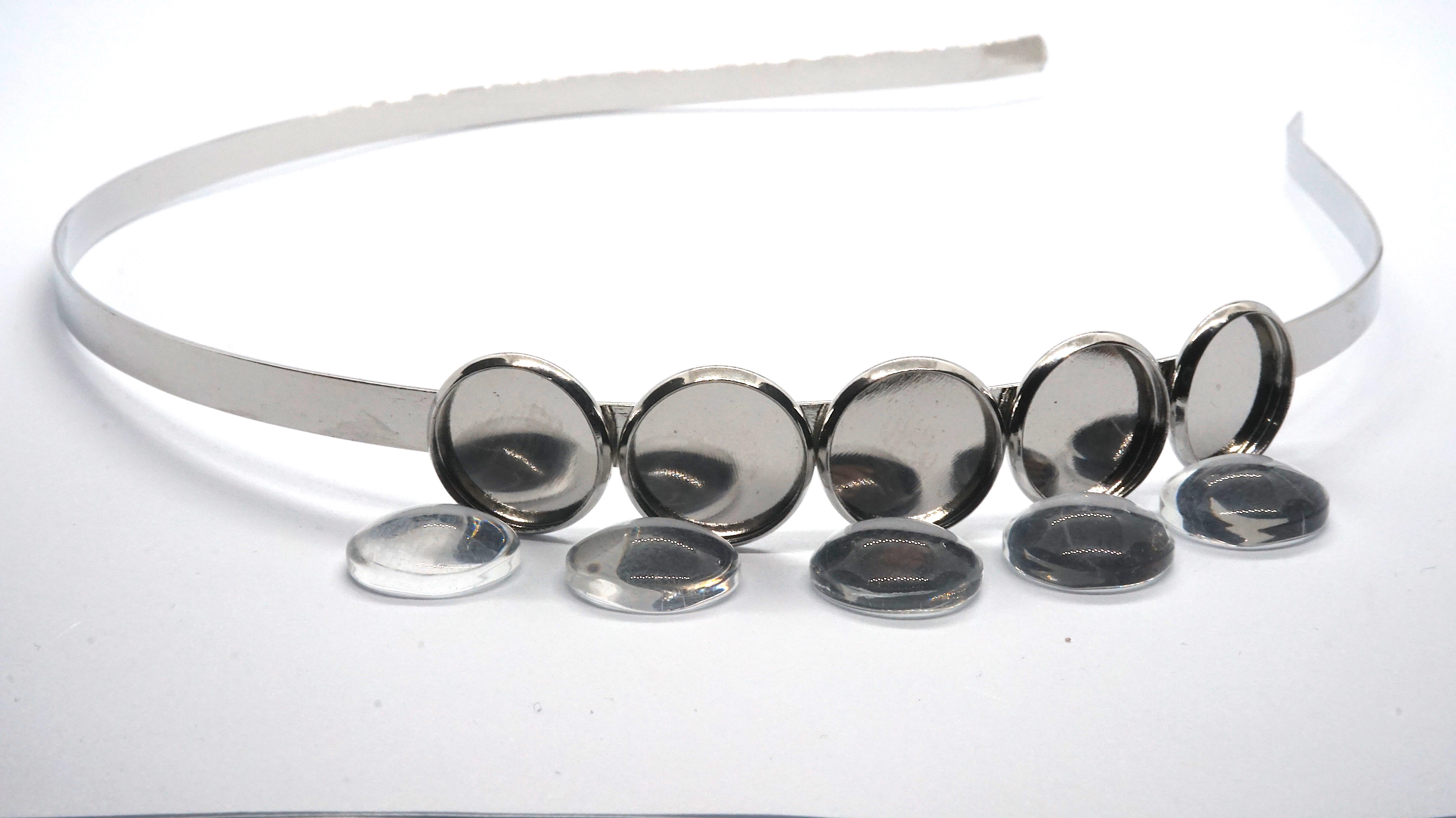 Antikolt ezüst színű hajráf alapokkal (12mm)