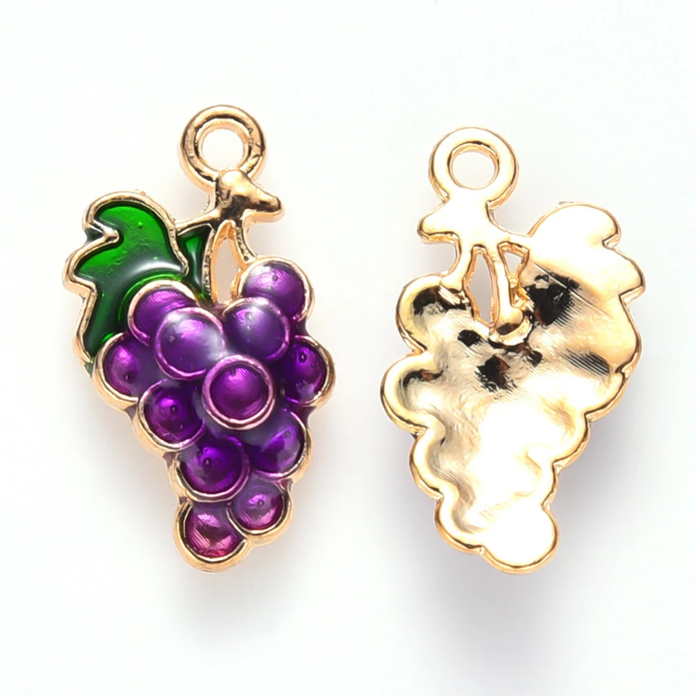 Zománcozott szőlő fityegő (17x10x3mm)