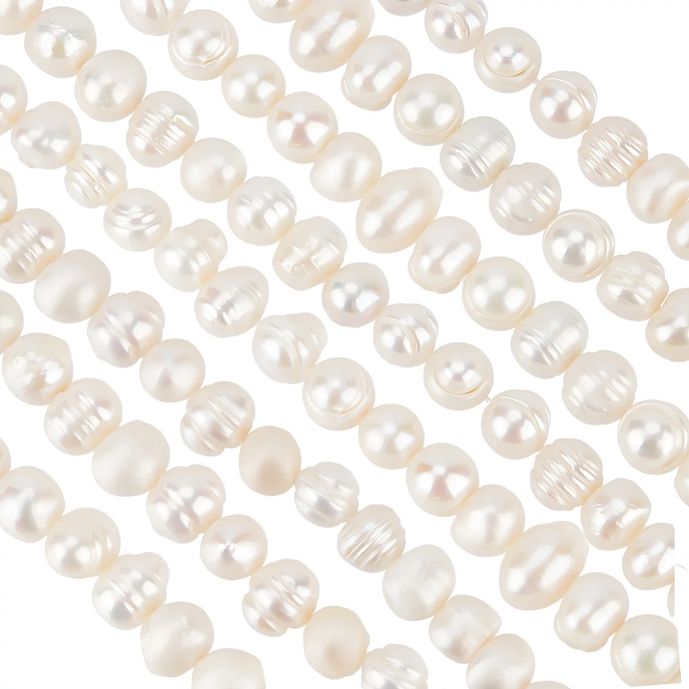 Természetes édesvízi gyöngy szálban (6~7x7~8.5mm) /26db