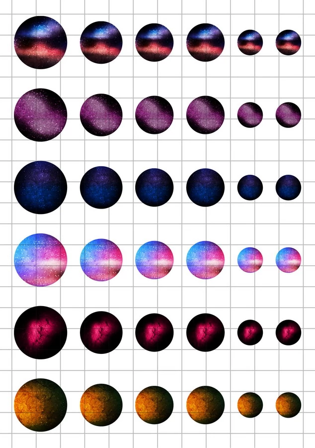 Galaxy-2 Üveglencsés ékszerpapír több méret A5