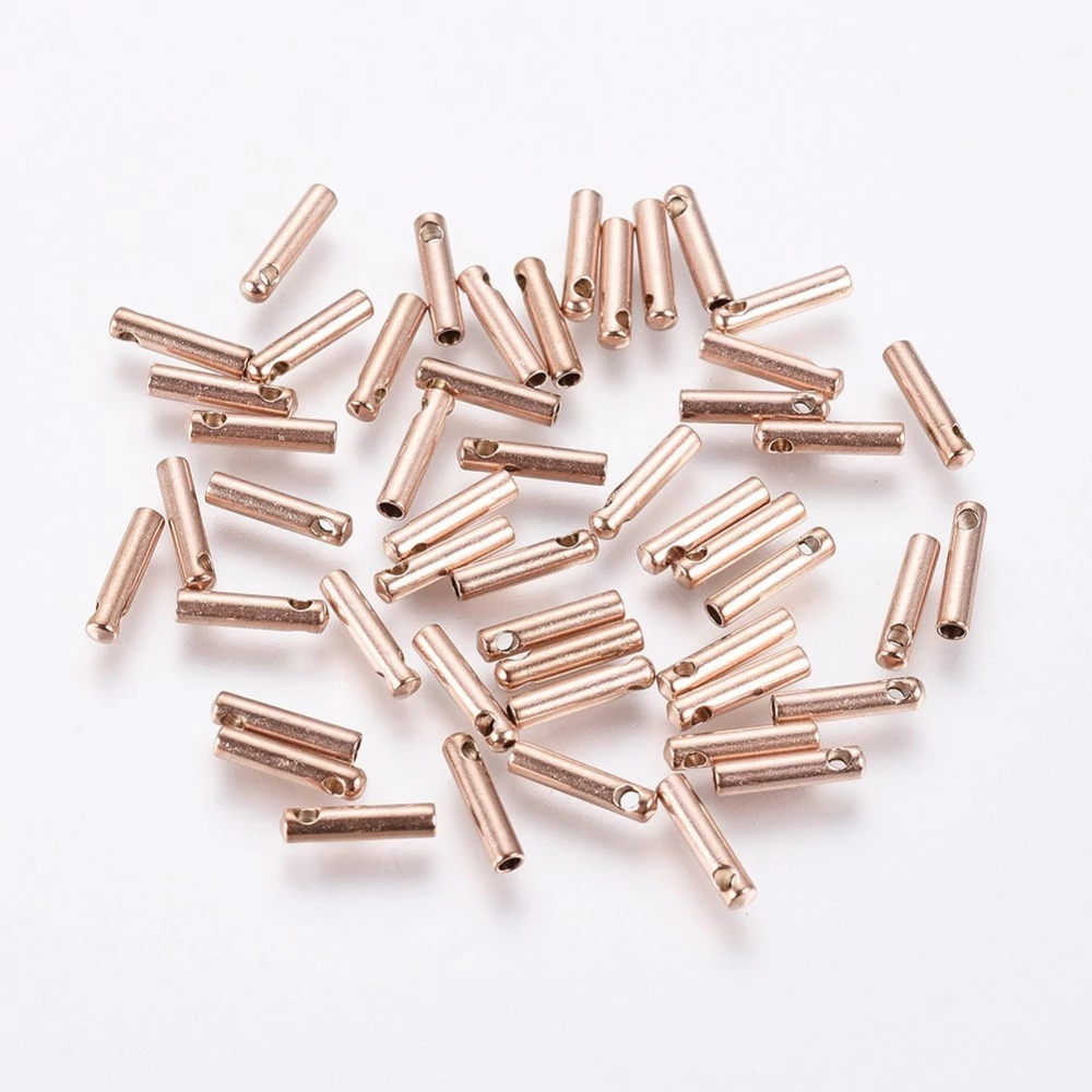 2db Rozé arany színű nemesacél csöves végzáró (7x1.6mm)