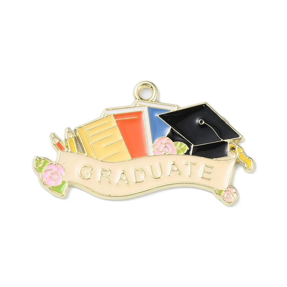 Ballagási témájú diplomás, könyv zománcozott fityegő (21x30.5x1.5mm)