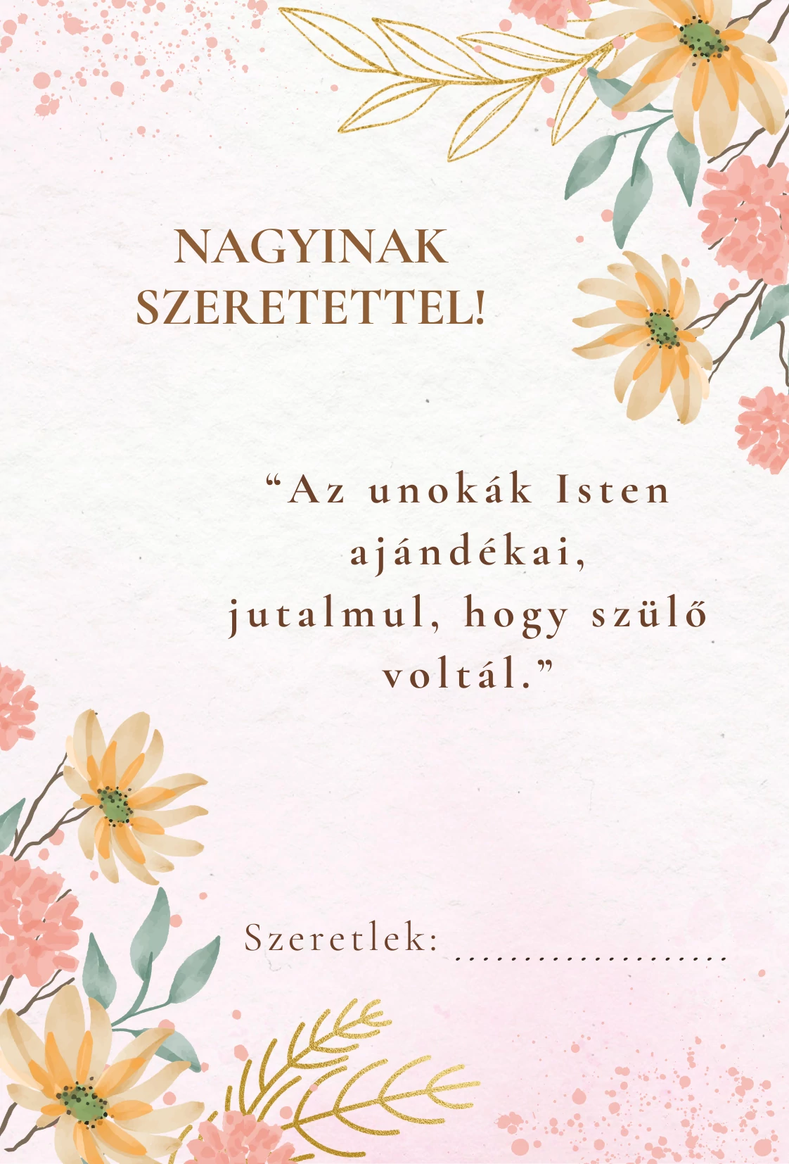 Ajándék kísérő kártya 