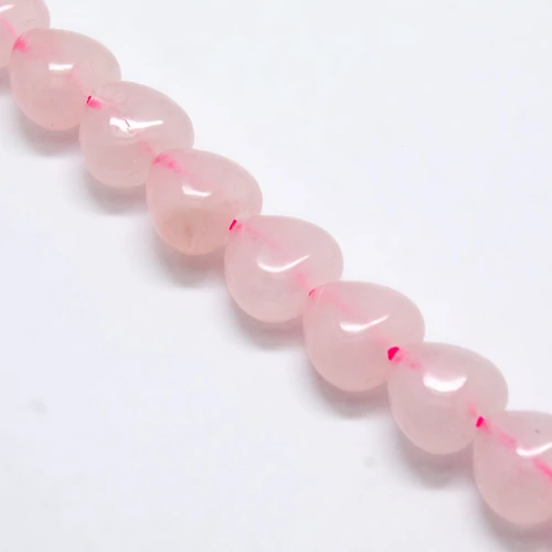 Rózsakvarc szív alakú ásványgyöngy (10mm)/1db