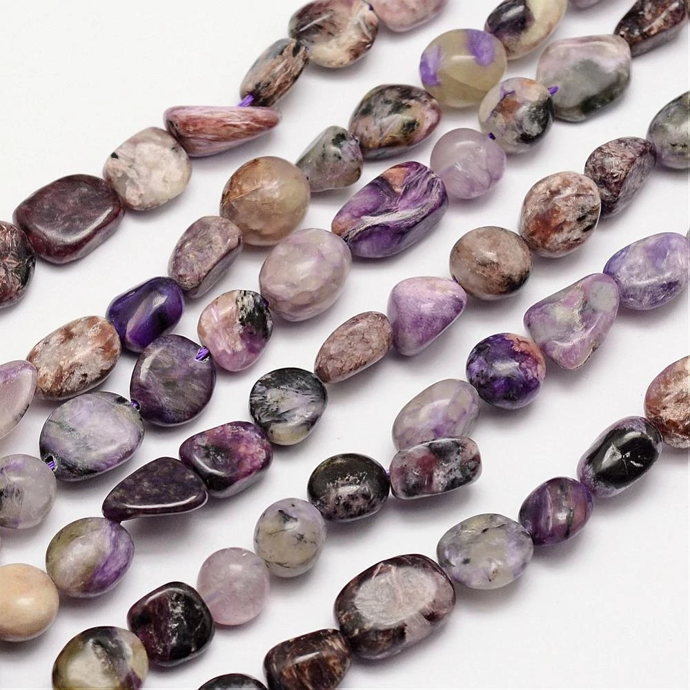 Természetes Charoite, zúzott kő, rög szálban (3~14x3~14mm) 