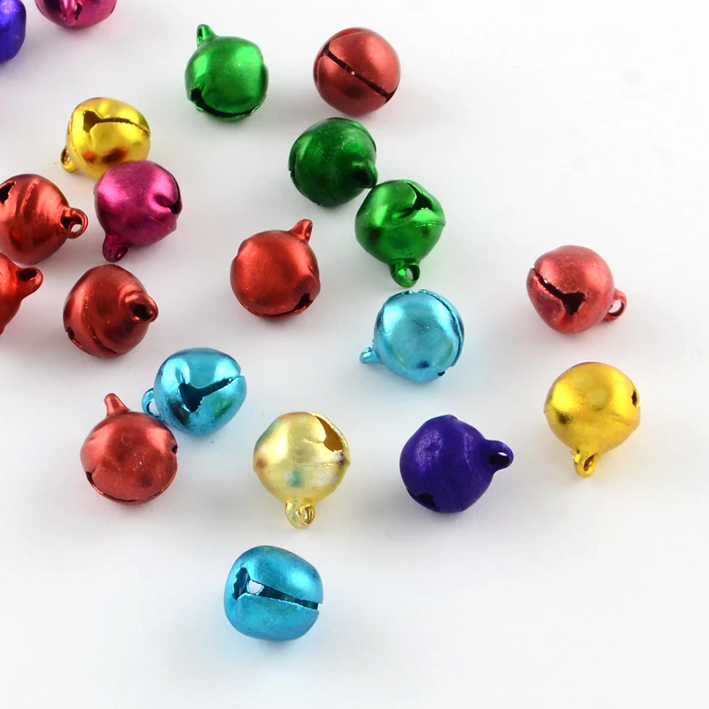 10db karácsonyi csengettyű fityegő (vegyes színek) (8mm)