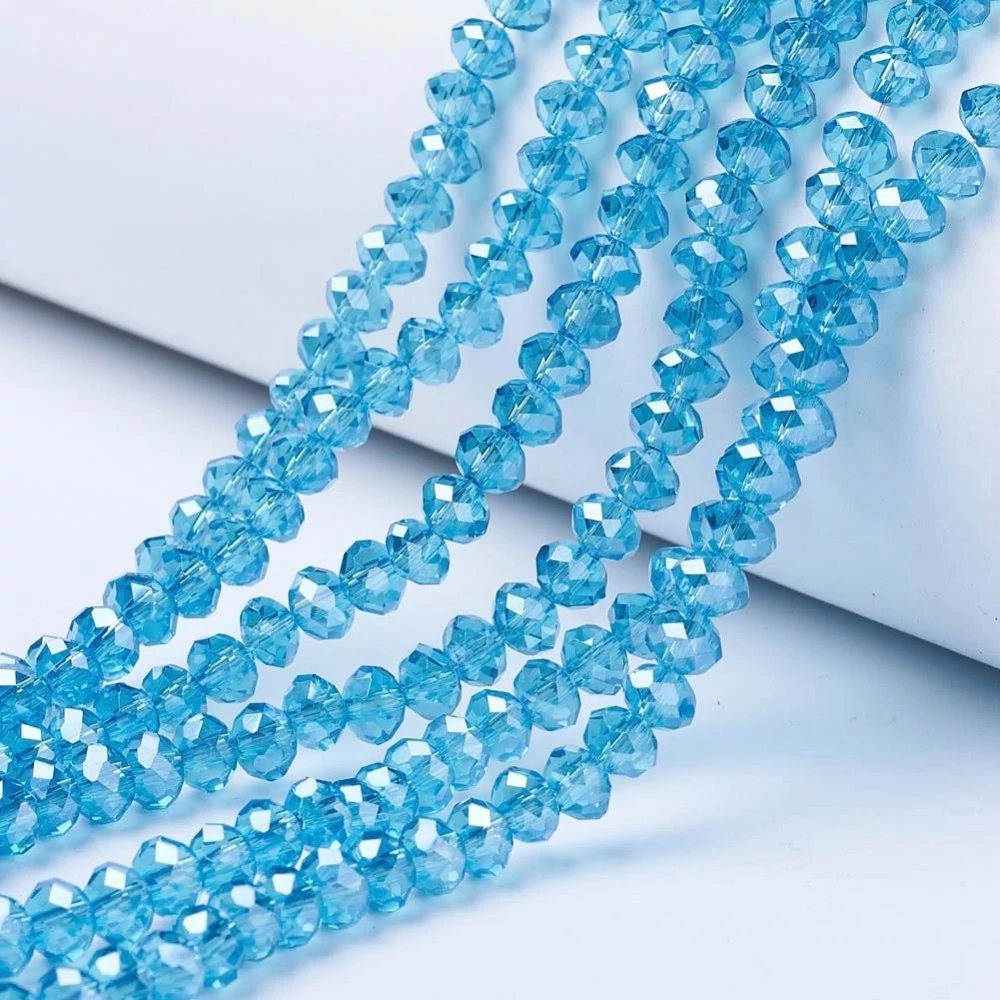 10db Csiszolt mély égkék üveggyöngy (8x6mm)