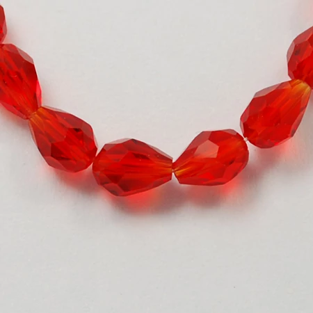 10db piros csiszolt üveggyöngy (11x8mm)