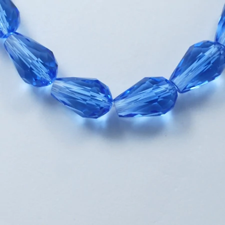 10db sötét kék csiszolt üveggyöngy (11x8mm)