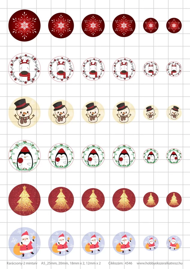 Karácsony-2 Üveglencsés ékszerpapír több méret A5