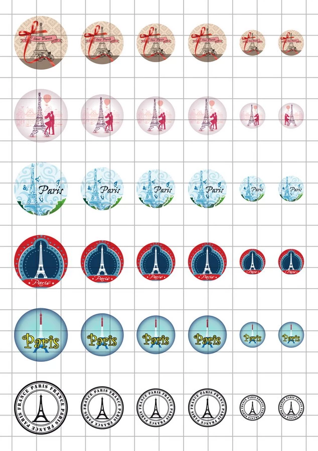 Paris-2 Üveglencsés ékszerpapír több méret A5