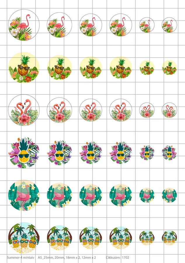Summer-4 Üveglencsés ékszerpapír több méret A5