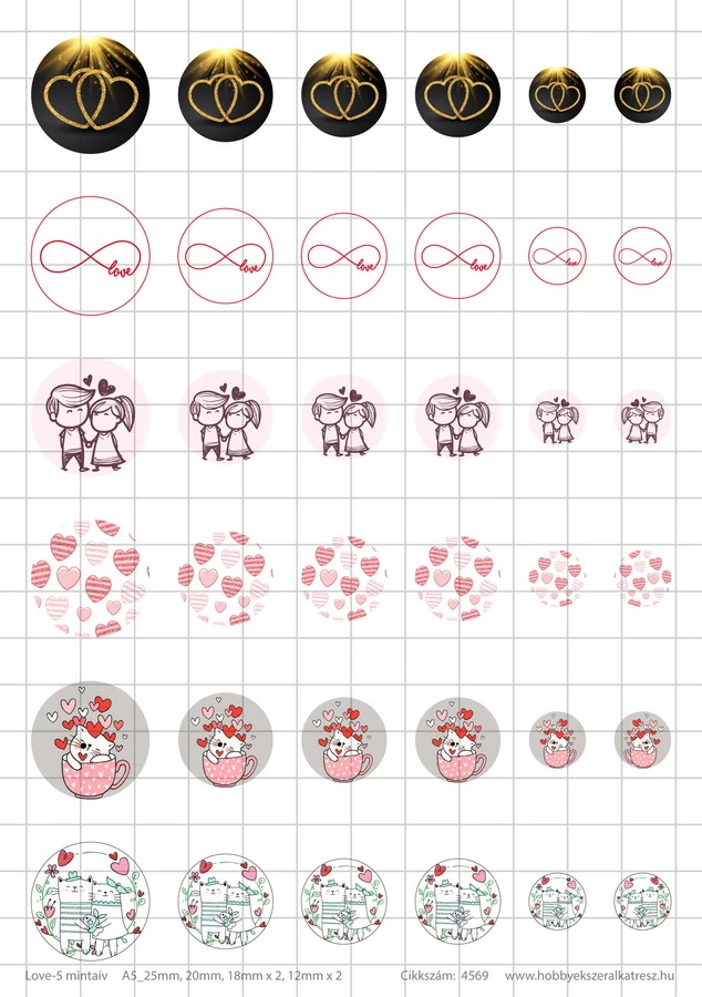 Love-5 Üveglencsés ékszerpapír több méret A5