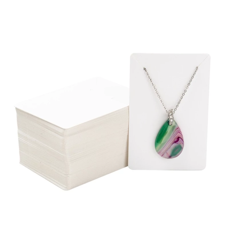 10db Fehér színű fülbevaló és nyaklánc tartó papír (9x6cm)