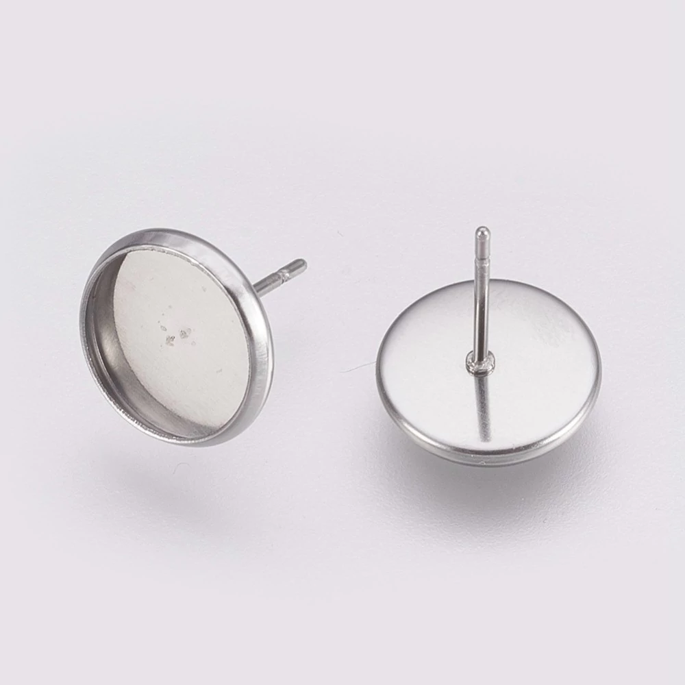 Antikolt ezüst színű bedugós fülbevalóalap (8mm)